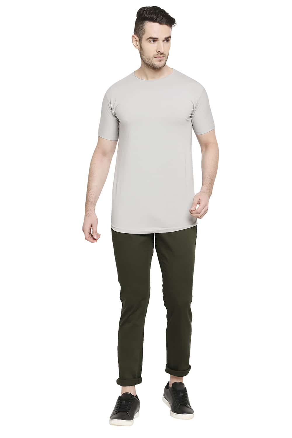 BASICS TAPERED FIT STRETCH TROUSERS