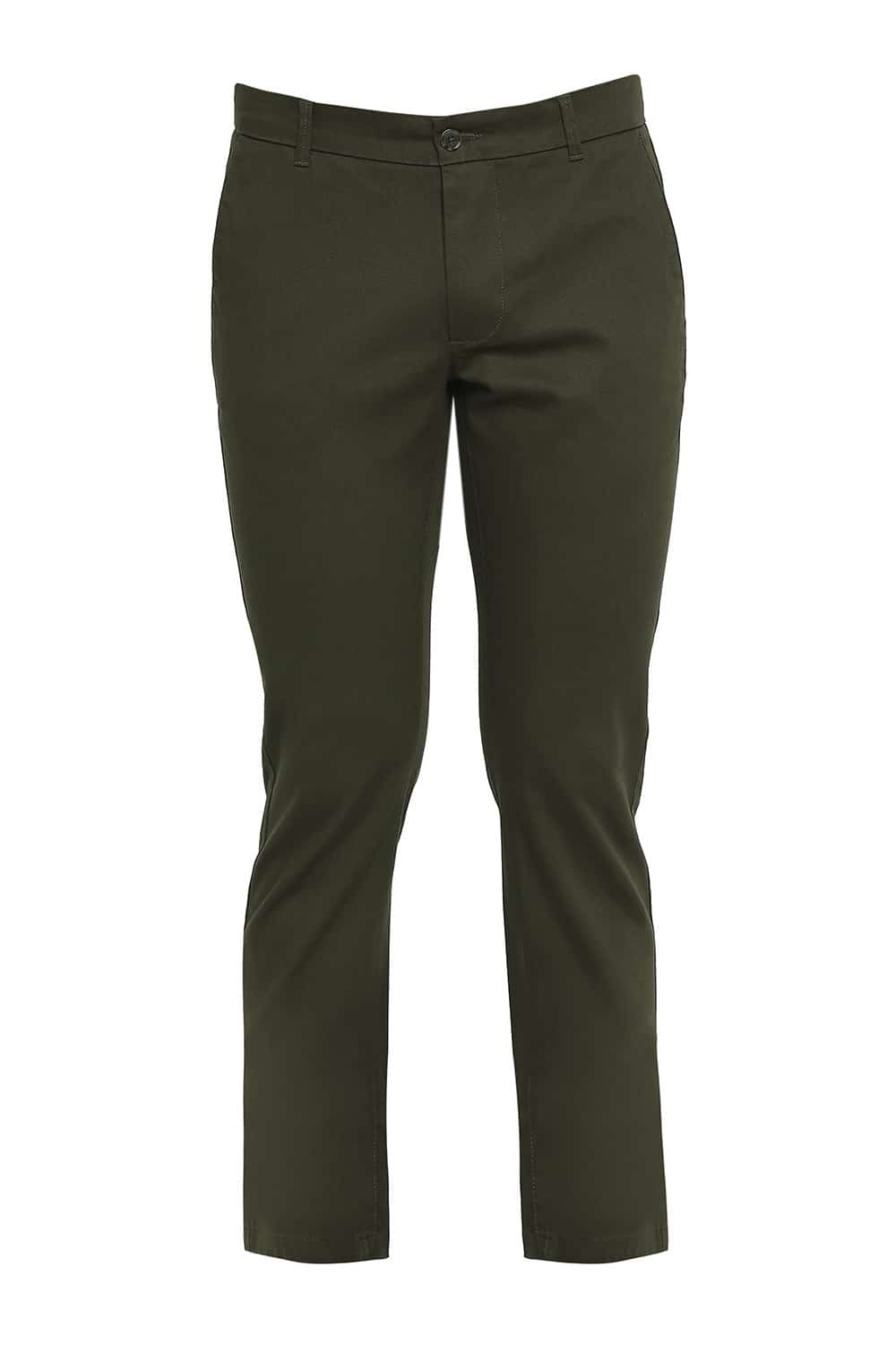 BASICS TAPERED FIT STRETCH TROUSERS