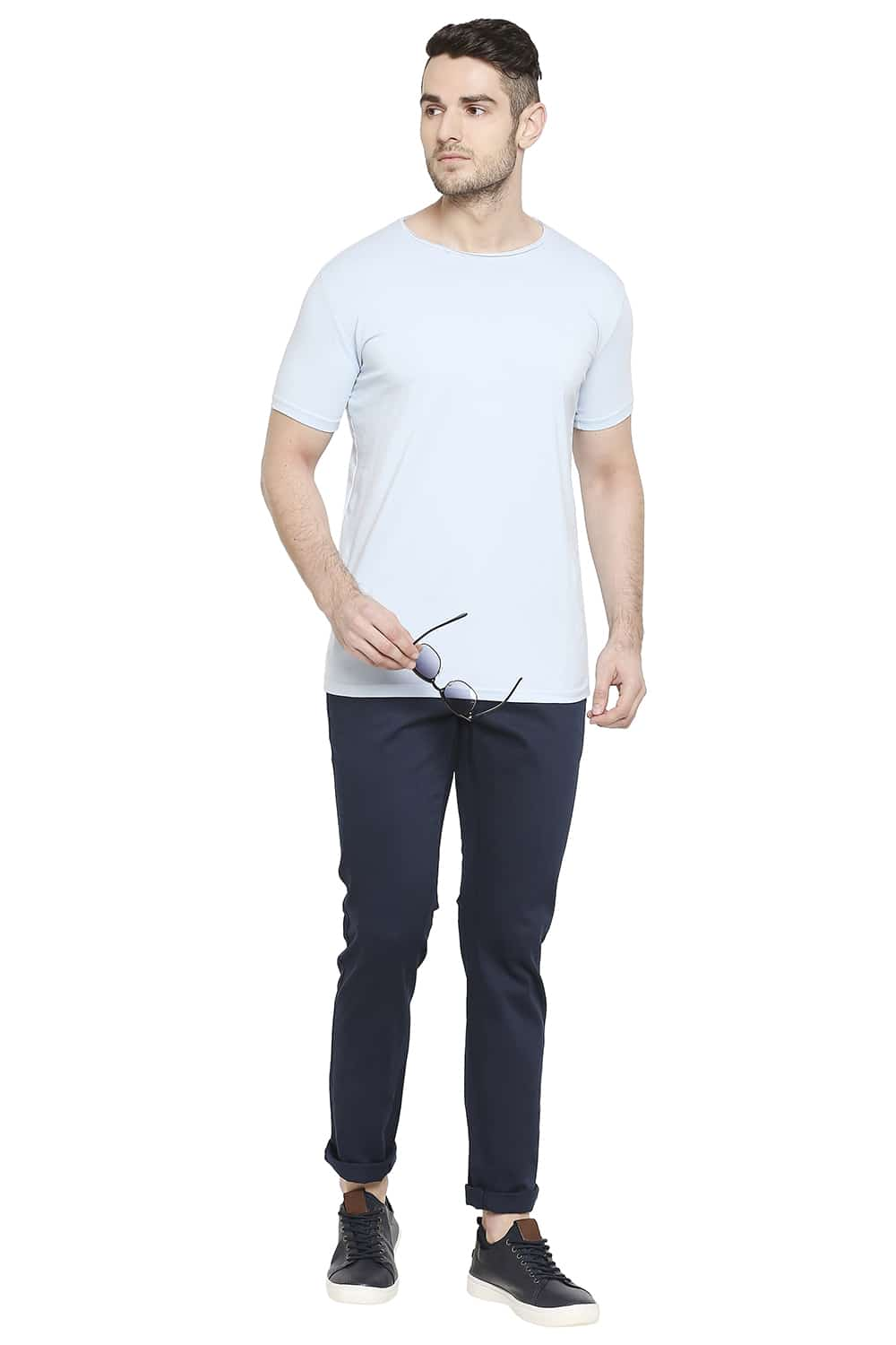 BASICS TAPERED FIT STRETCH TROUSERS