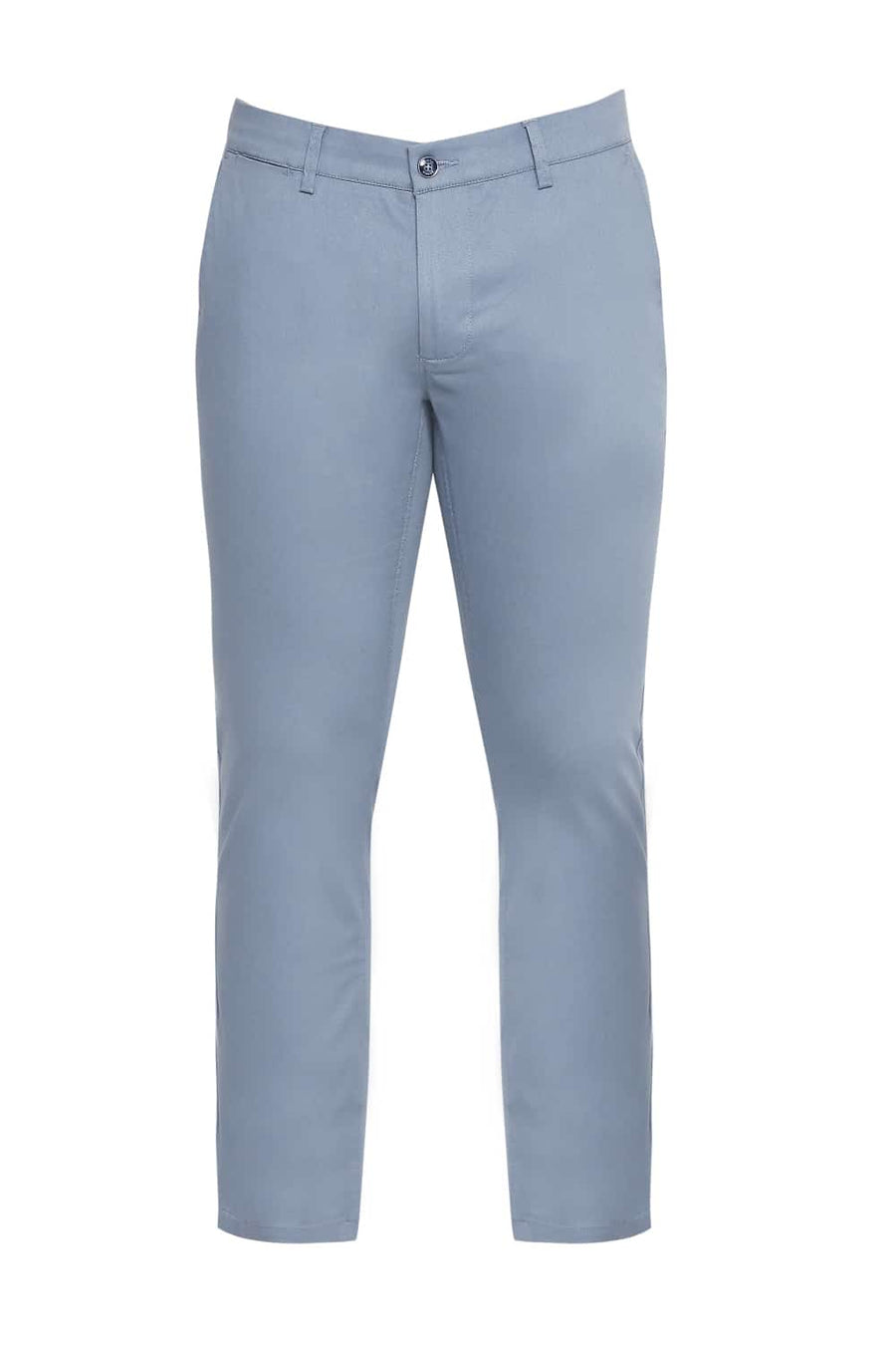 BASICS TAPERED FIT BLUE STONE STRETCH TROUSER