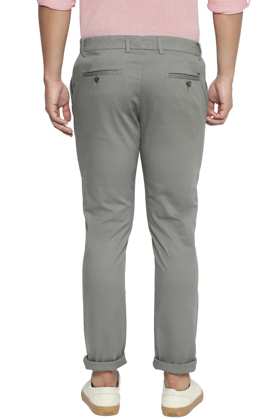 BASICS TAPERED FIT LAUREL GREEN STRETCH TROUSER