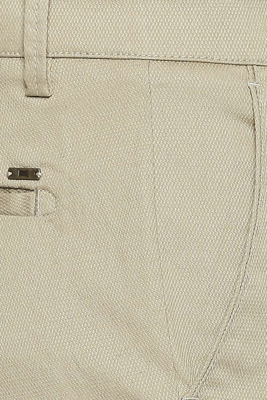 BASICS TAPERED FIT PALE KHAKI STRETCH TROUSER