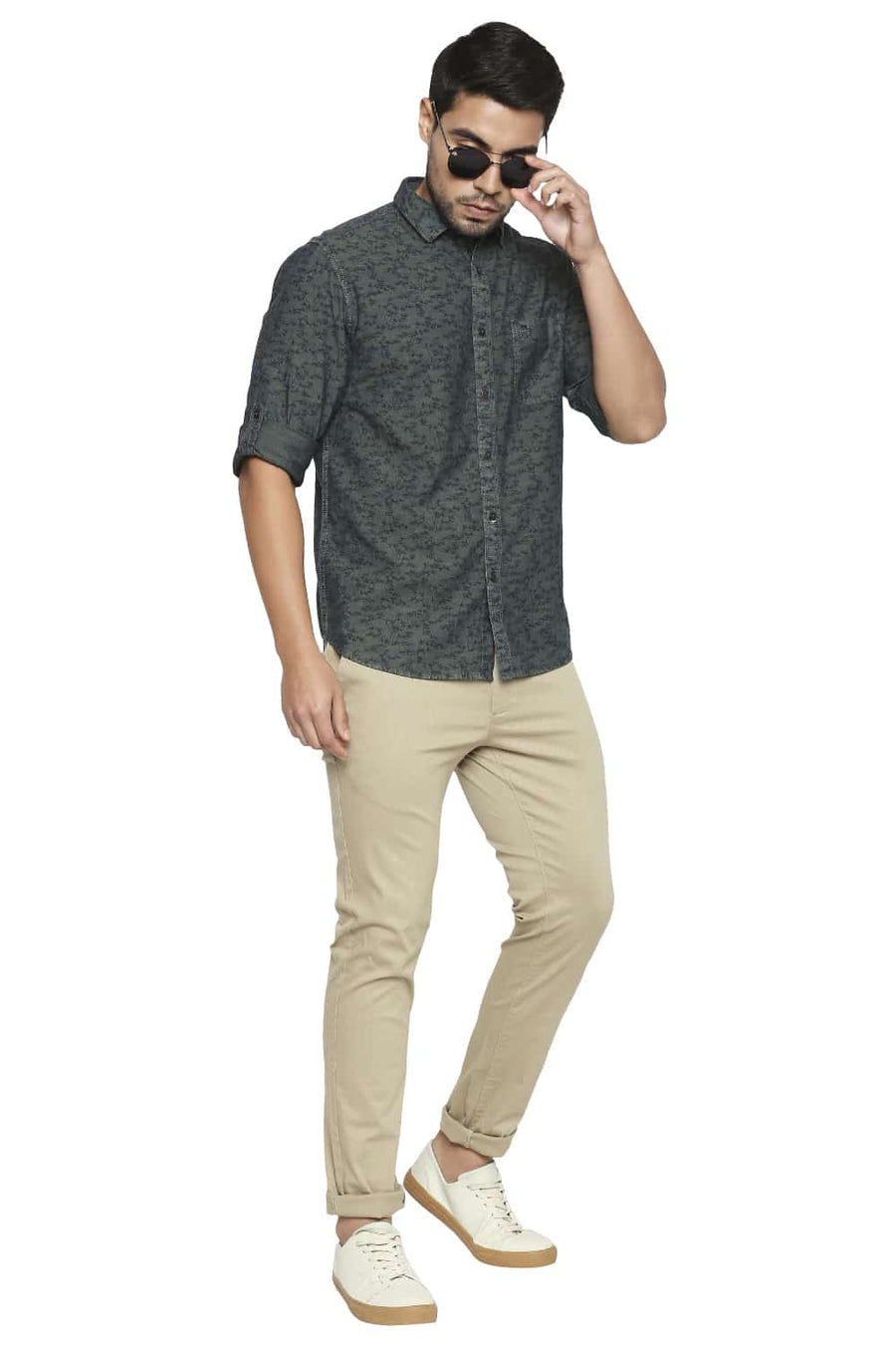 BASICS TAPERED FIT PALE KHAKI STRETCH TROUSER