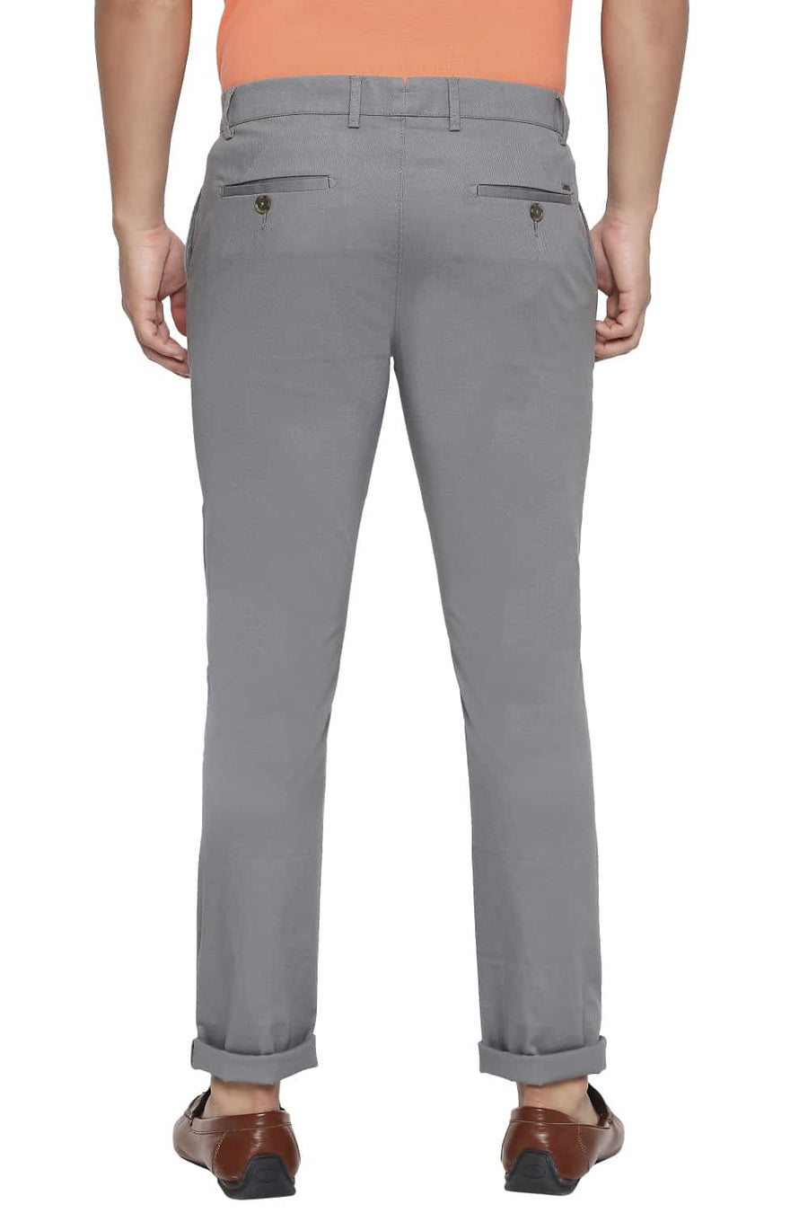 BASICS TAPERED FIT SAGE GREY STRETCH TROUSER
