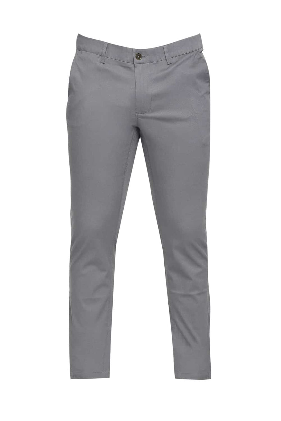BASICS TAPERED FIT SAGE GREY STRETCH TROUSER