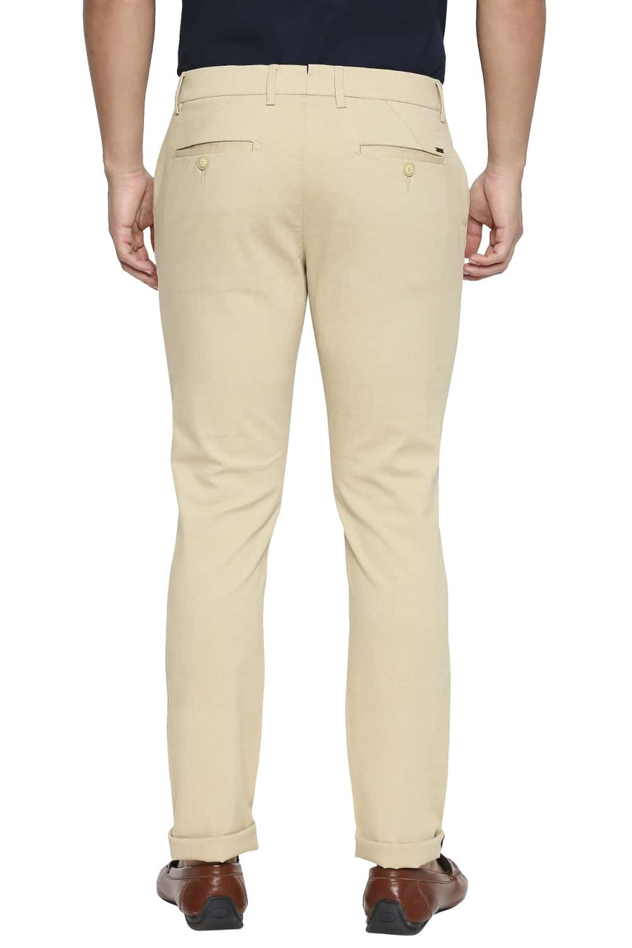 BASICS TAPERED FIT PALE KHAKI STRETCH TROUSER