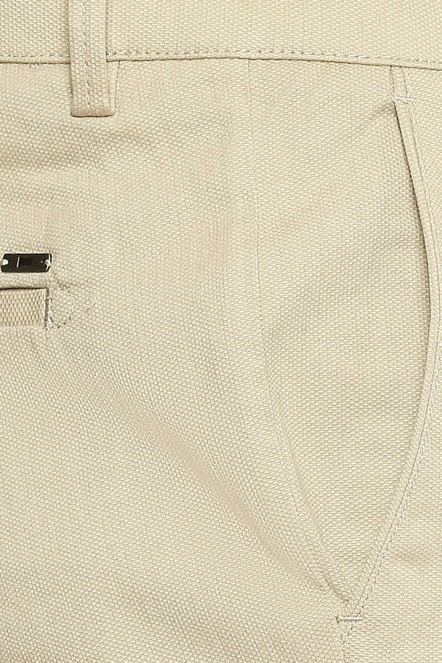 BASICS TAPERED FIT PALE KHAKI STRETCH TROUSER