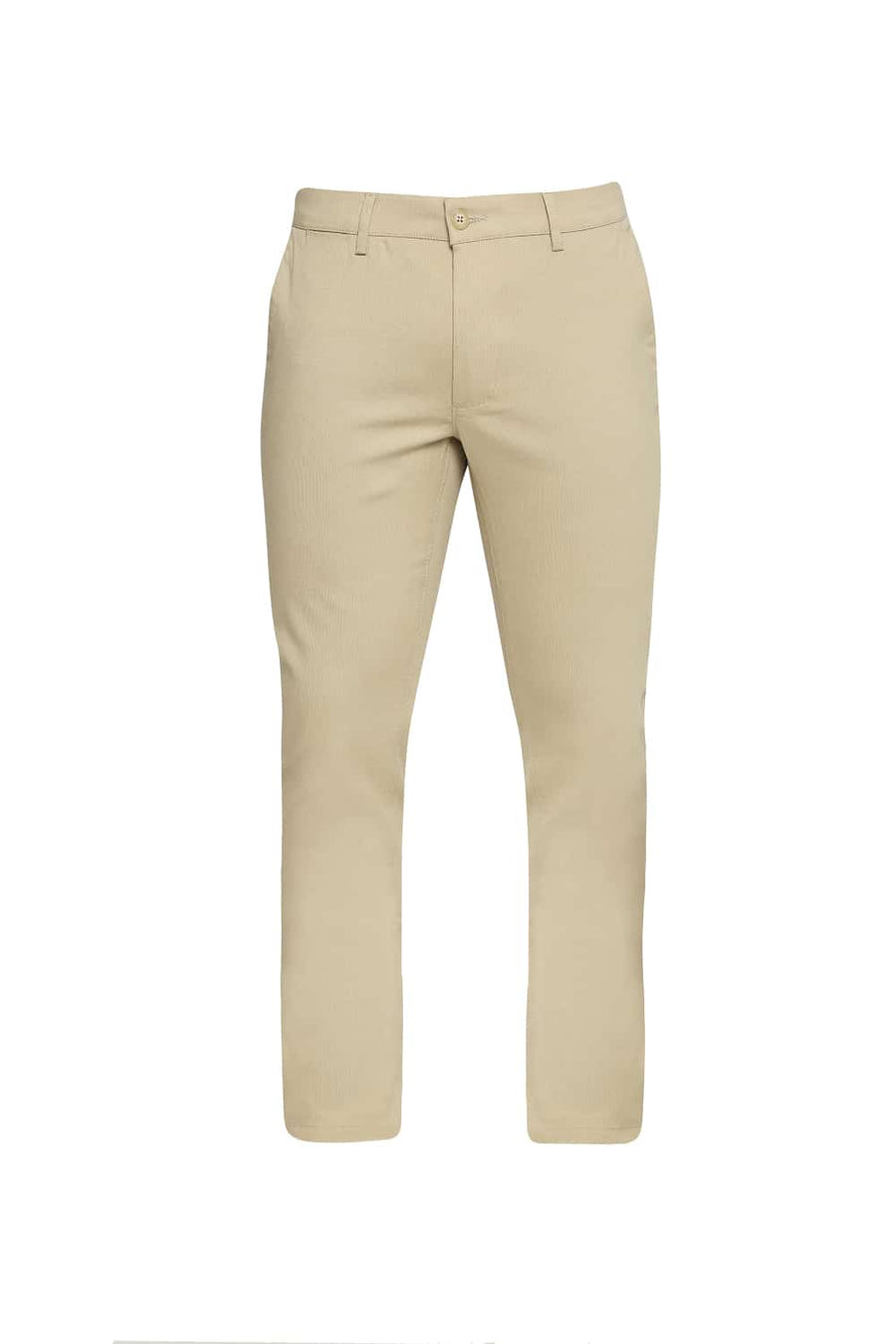 BASICS TAPERED FIT PALE KHAKI STRETCH TROUSER