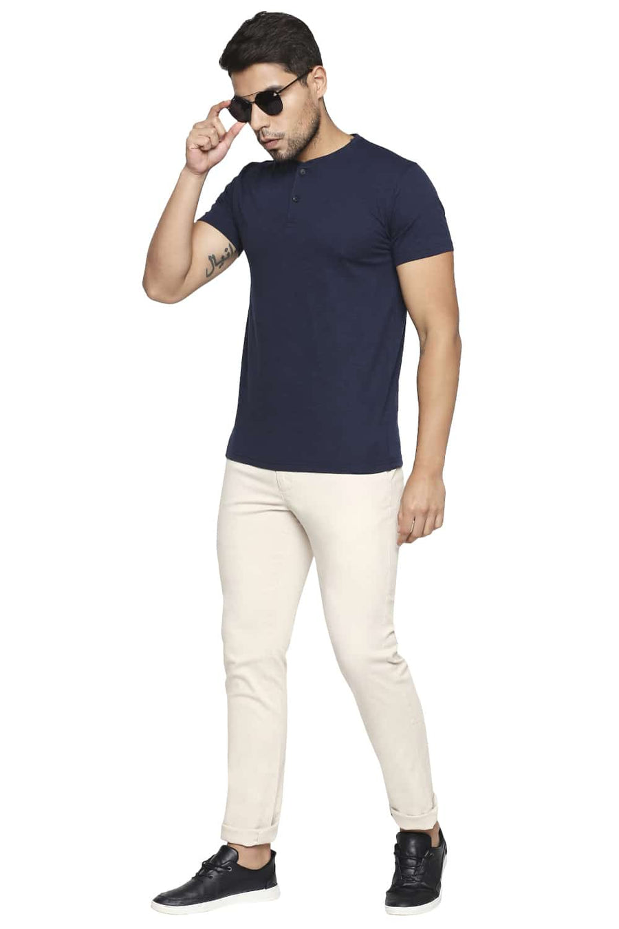 BASICS TAPERED FIT WHITECAP GREY STRETCH TROUSER