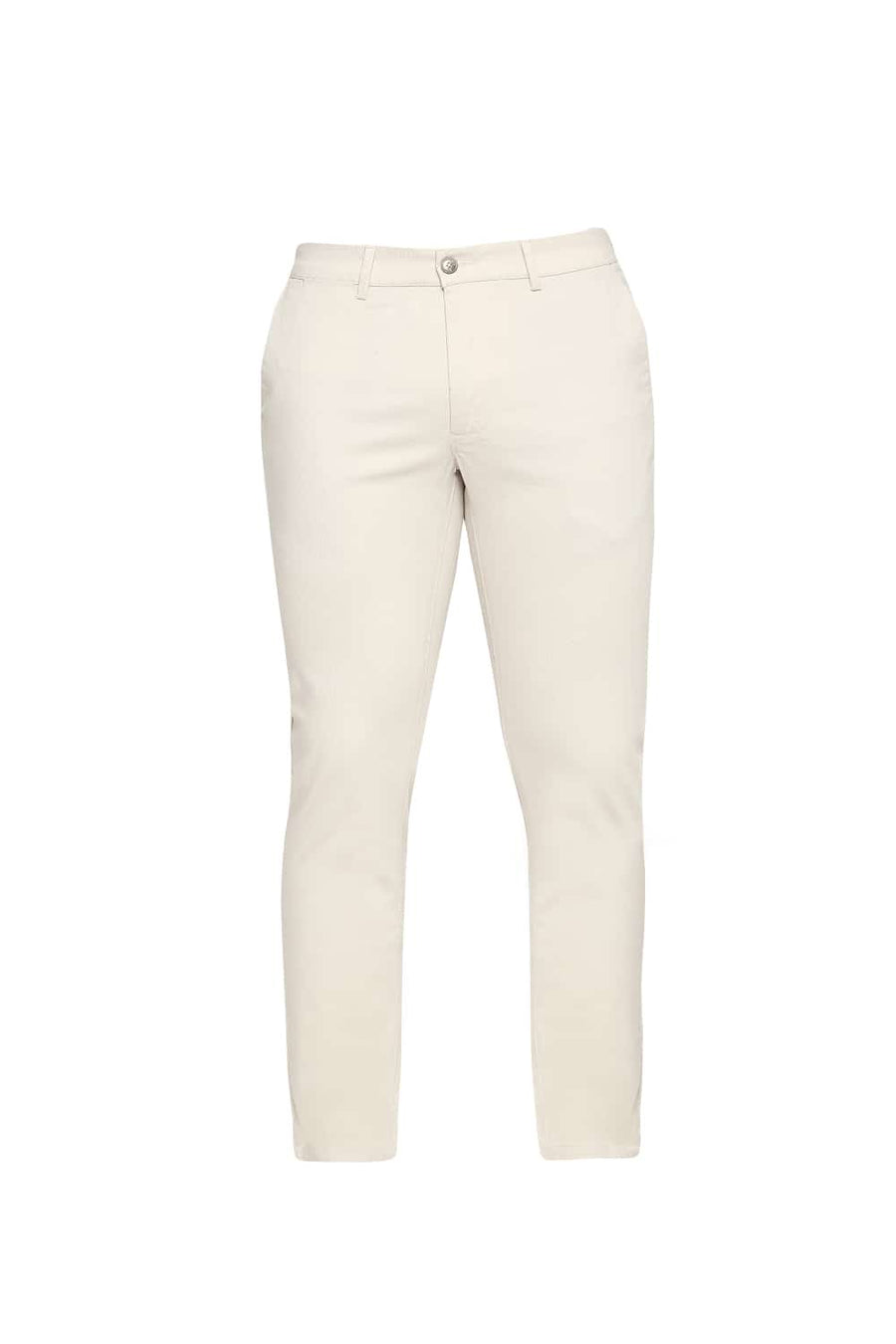 BASICS TAPERED FIT WHITECAP GREY STRETCH TROUSER