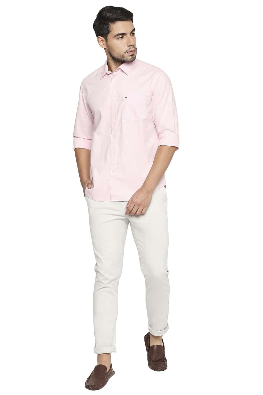 BASICS TAPERED FIT SILVER GREY STRETCH TROUSER