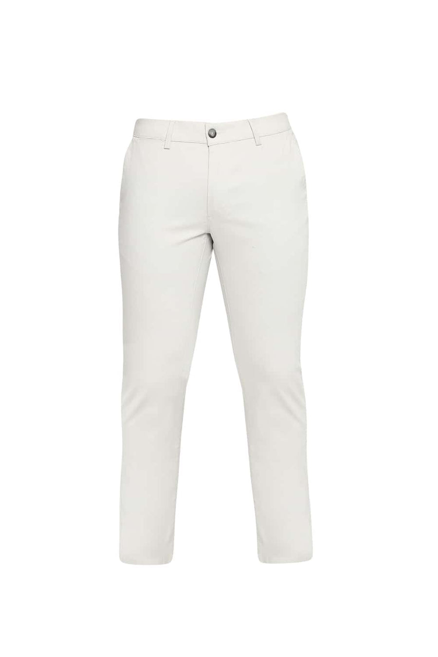 BASICS TAPERED FIT SILVER GREY STRETCH TROUSER