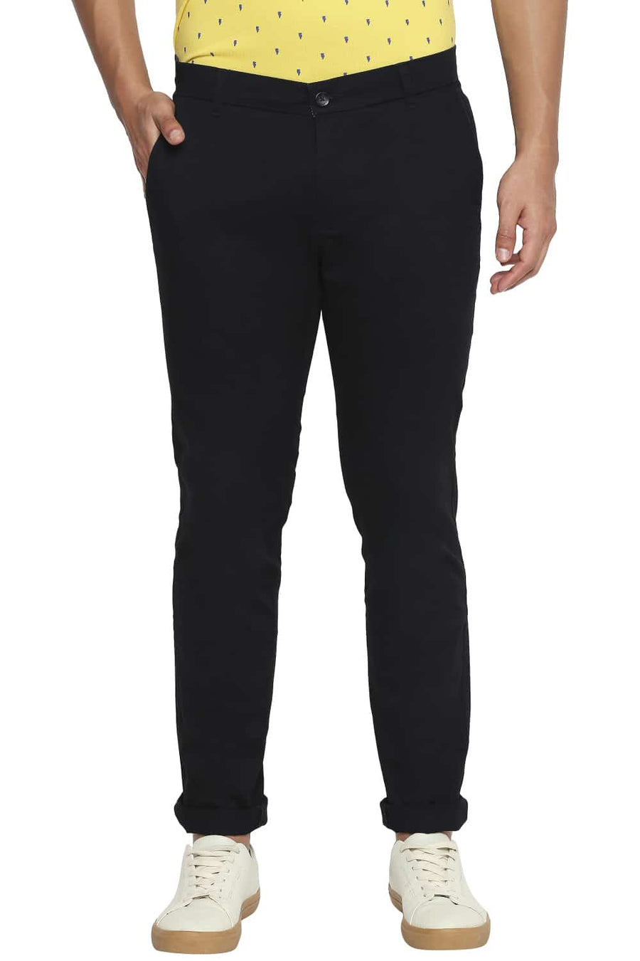 BASICS TAPERED FIT PHANTOM BLACK STRETCH TROUSER