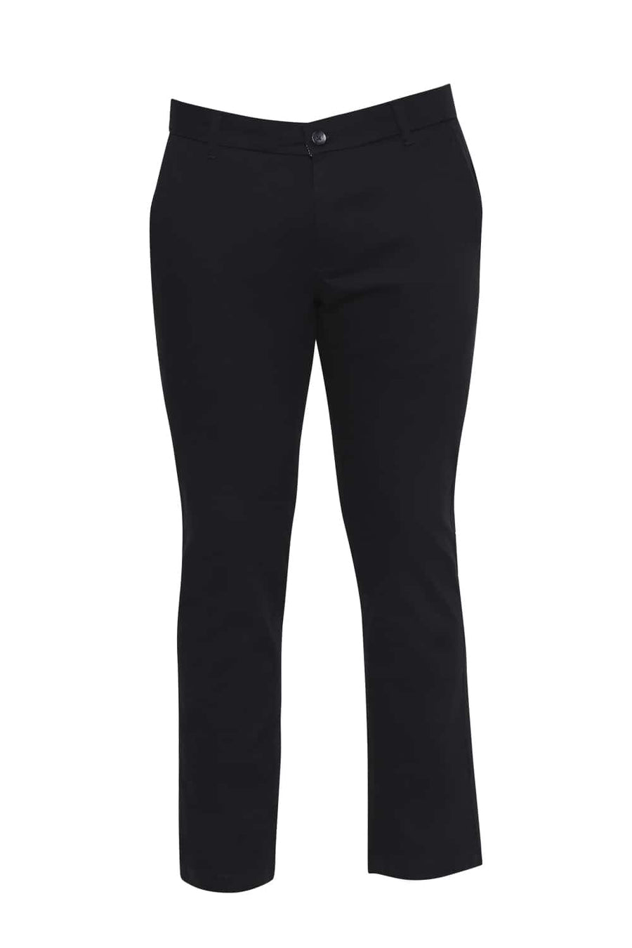 BASICS TAPERED FIT PHANTOM BLACK STRETCH TROUSER