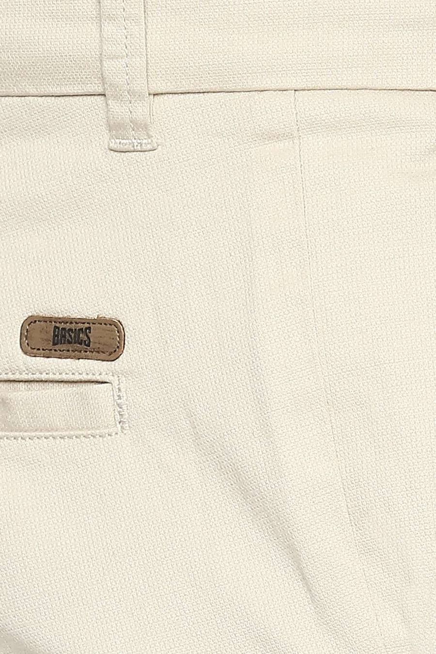 BASICS TAPERED FIT PEBBLE STONE STRETCH TROUSER