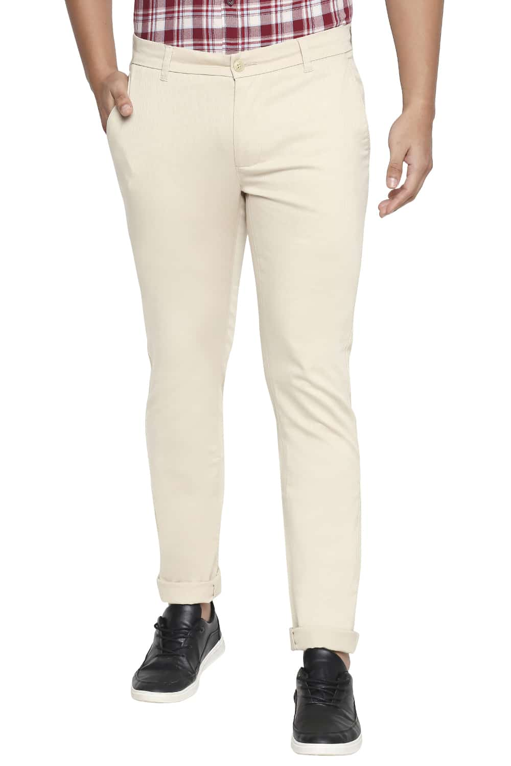 BASICS TAPERED FIT STRETCH TROUSER