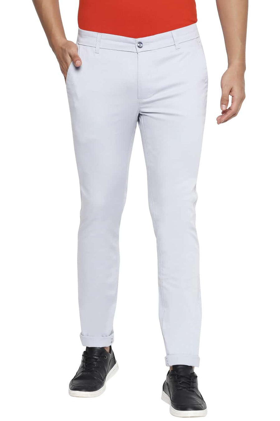BASICS TAPERED FIT ASHLEY BLUE STRETCH TROUSER