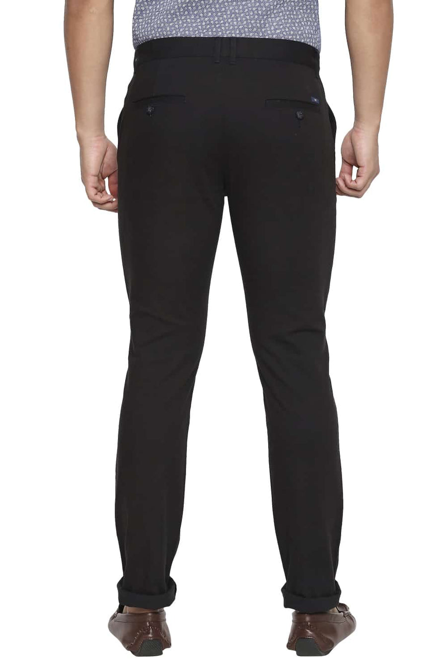 BASICS TAPERED FIT PHANTOM BLACK STRETCH TROUSER