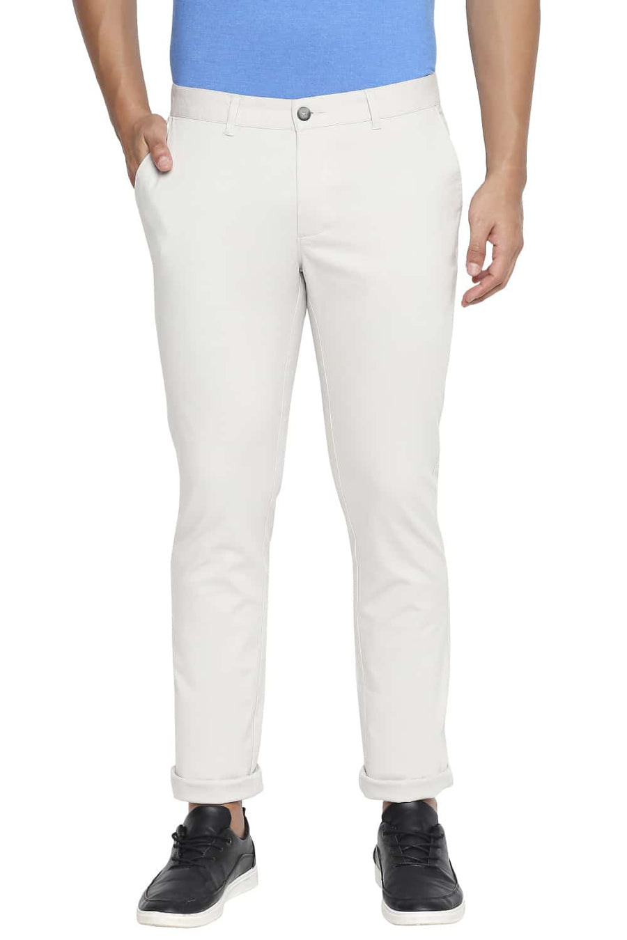 BASICS TAPERED FIT VAPOR BLUE STRETCH TROUSER