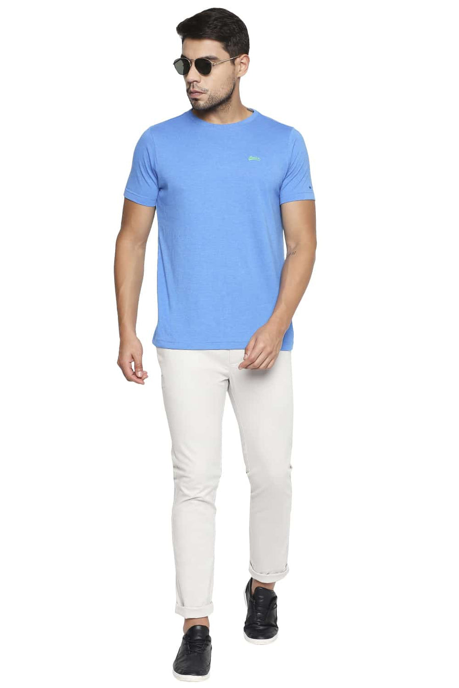 BASICS TAPERED FIT VAPOR BLUE STRETCH TROUSER