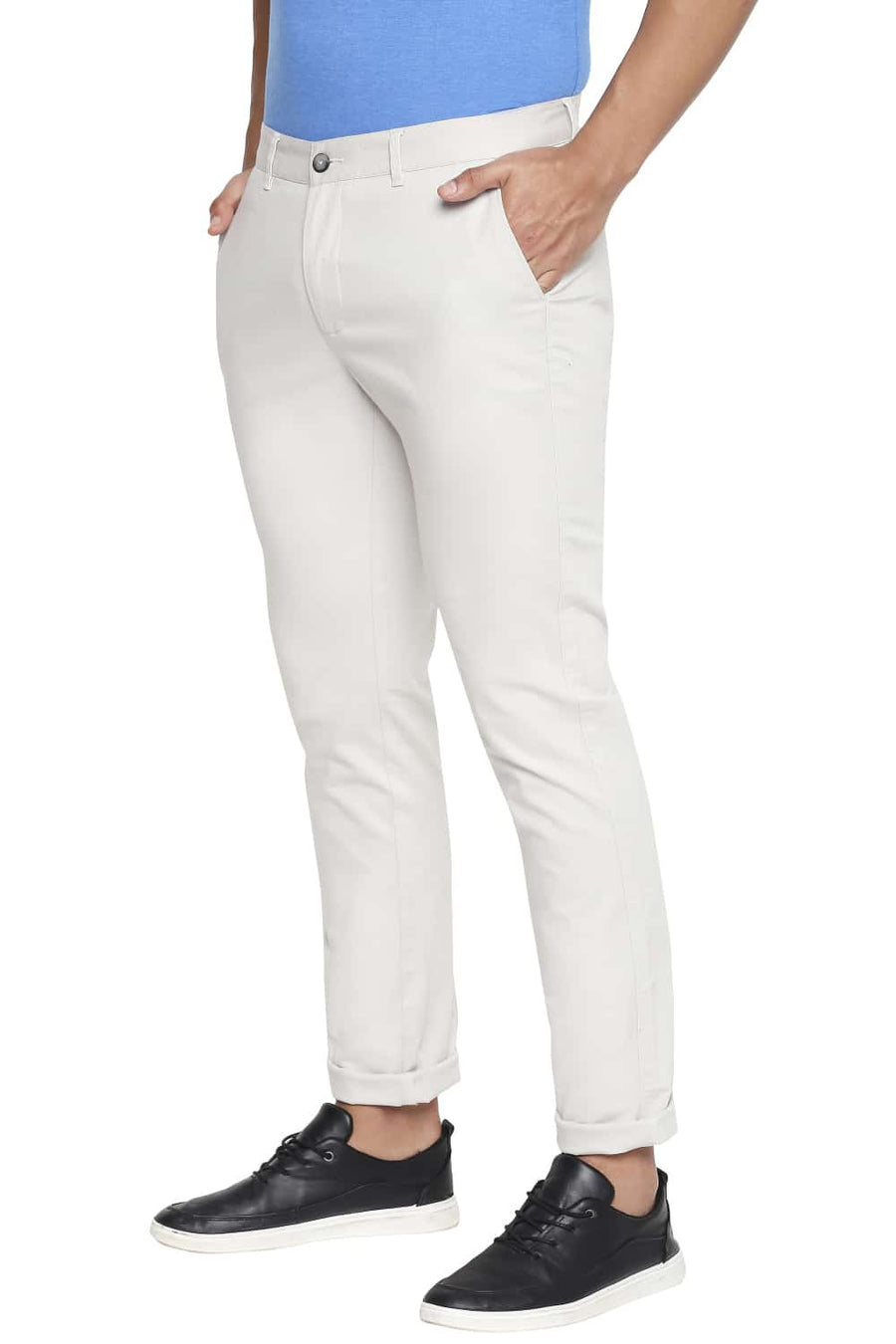 BASICS TAPERED FIT VAPOR BLUE STRETCH TROUSER