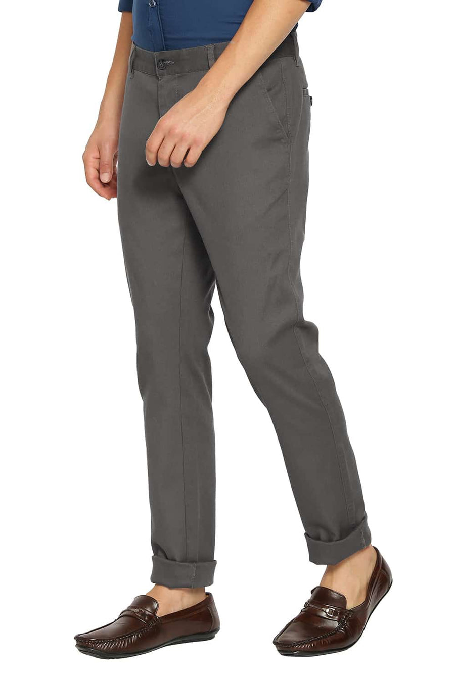 BASICS TAPERED FIT SEDONA GREY STRETCH TROUSERS