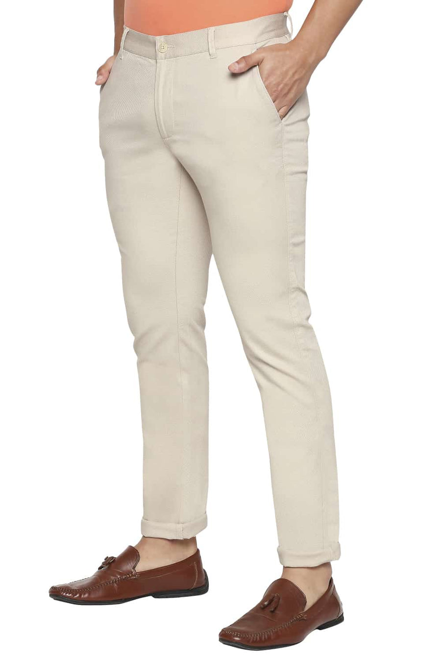BASICS TAPERED FIT FOG STRETCH TROUSER