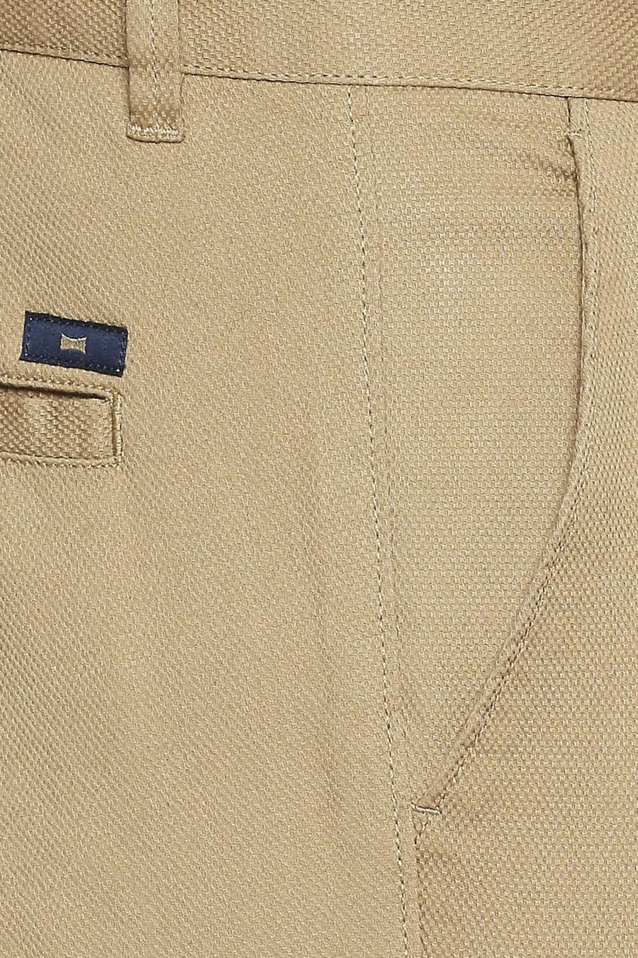 BASICS TAPERED FIT BRONZE KHAKI STRETCH TROUSER