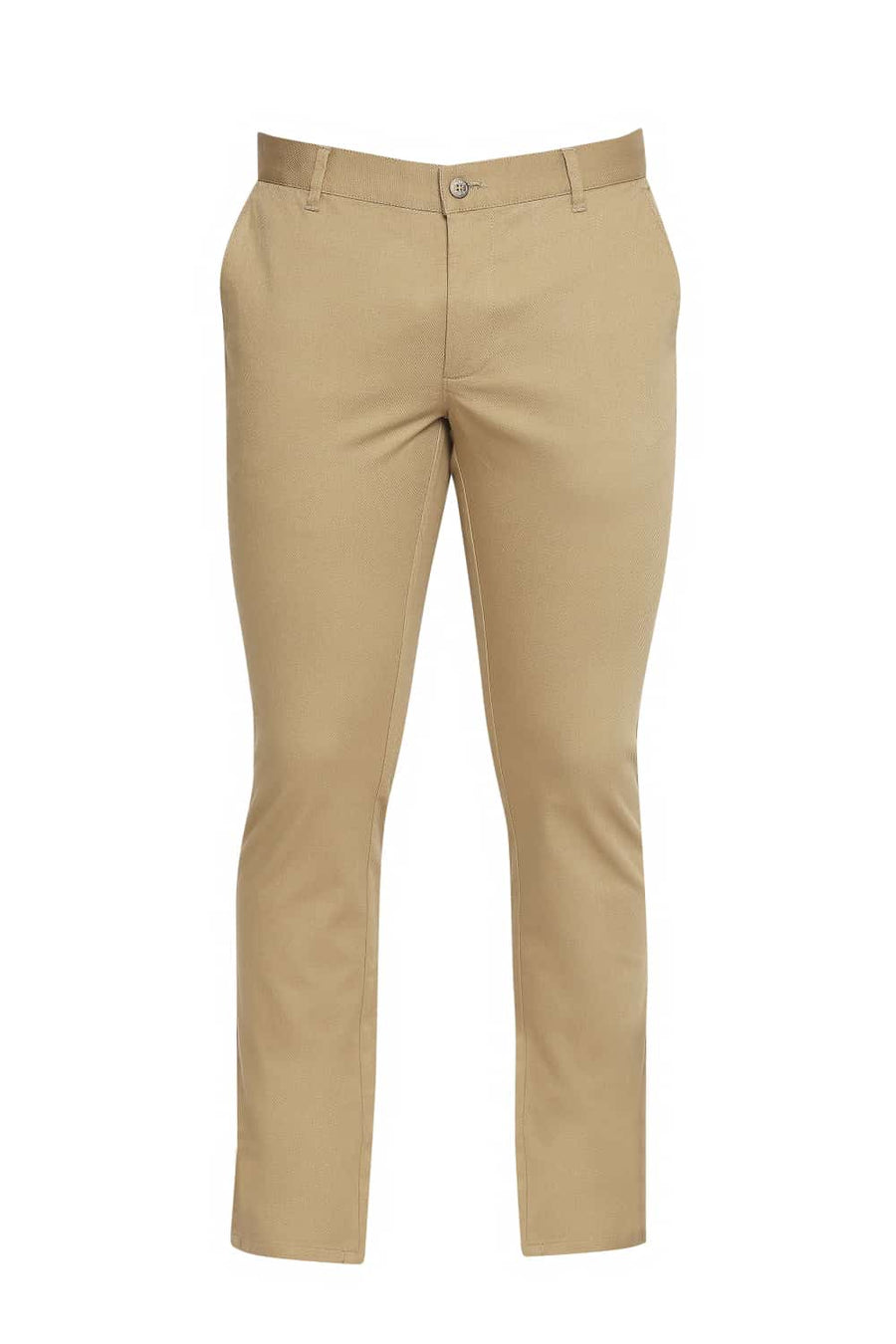 BASICS TAPERED FIT BRONZE KHAKI STRETCH TROUSER