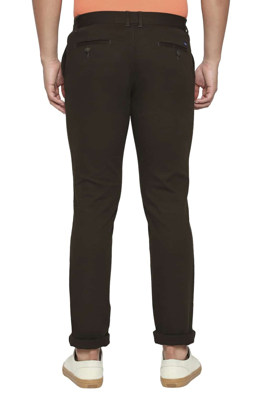 BASICS TAPERED FIT GRAPE LEAF OLIVE STRETCH TROUSER