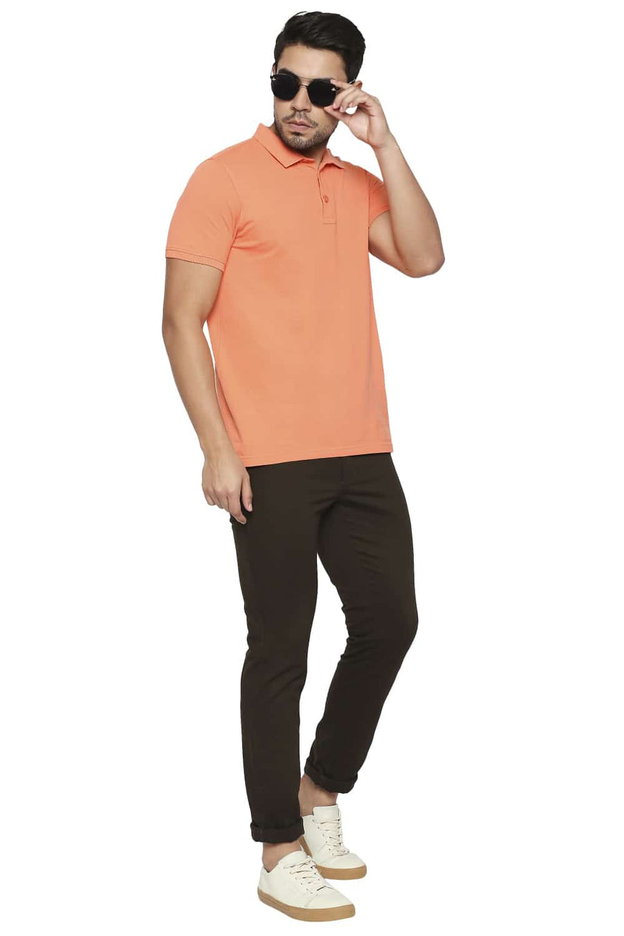 BASICS TAPERED FIT GRAPE LEAF OLIVE STRETCH TROUSER