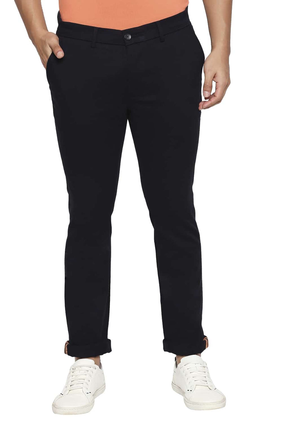 BASICS TAPERED FIT ECLIPSE NAVY STRETCH TROUSER