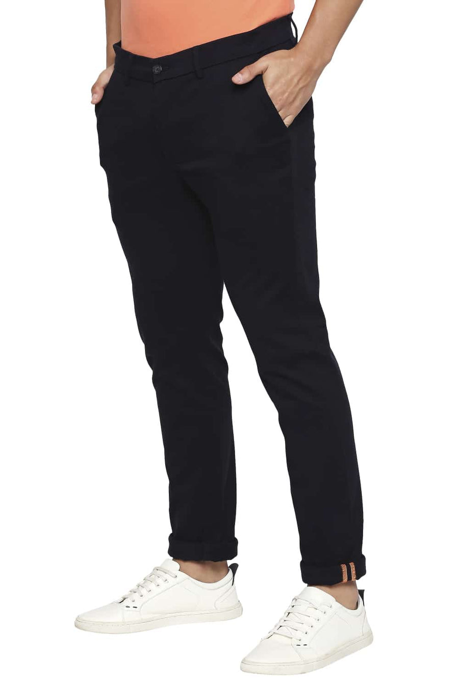 BASICS TAPERED FIT ECLIPSE NAVY STRETCH TROUSER