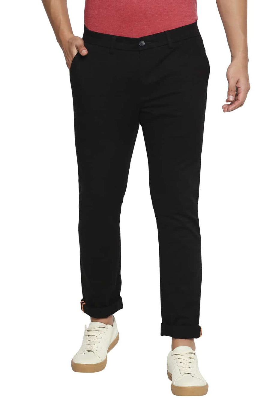 BASICS TAPERED FIT PHANTOM BLACK STRETCH TROUSER