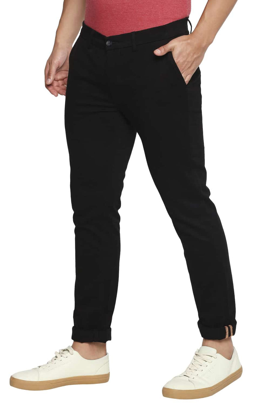 BASICS TAPERED FIT PHANTOM BLACK STRETCH TROUSER