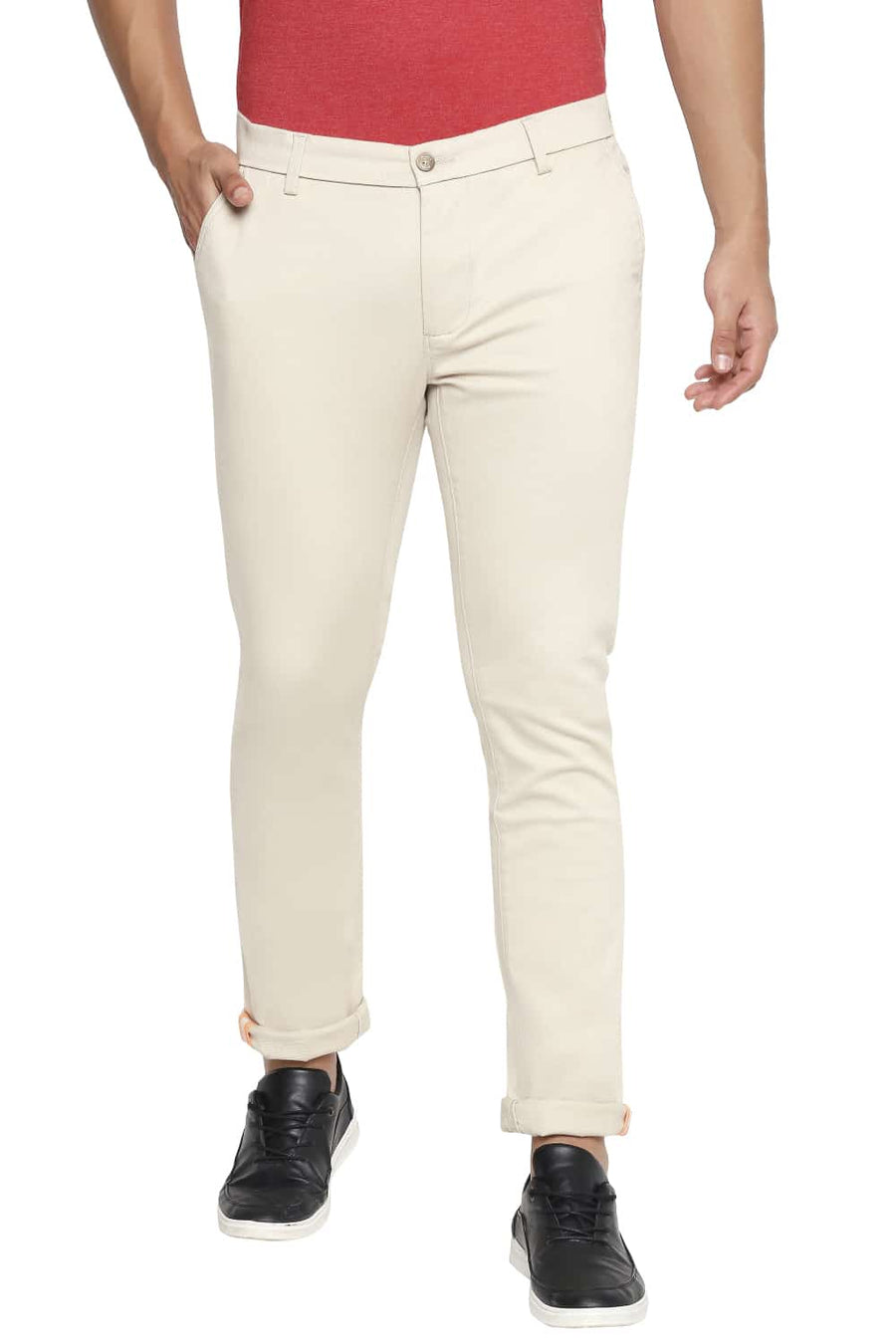 BASICS TAPERED FIT FOG STRETCH TROUSER