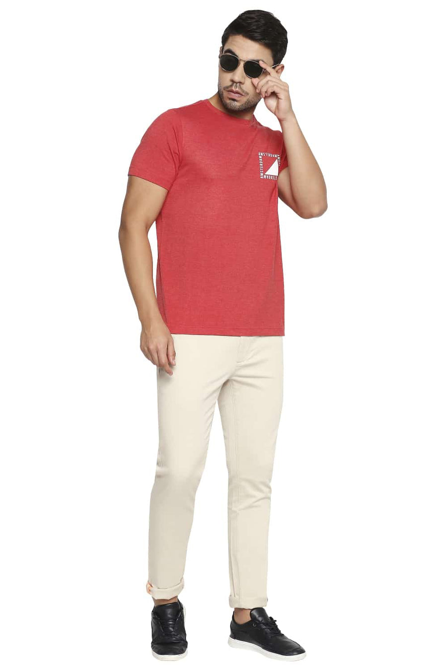 BASICS TAPERED FIT FOG STRETCH TROUSER