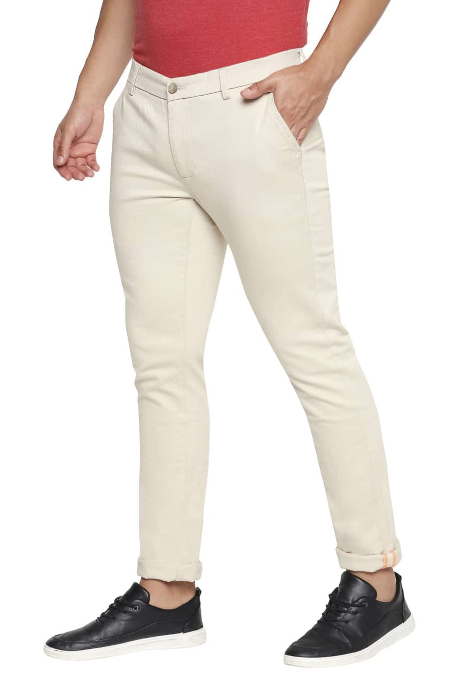 BASICS TAPERED FIT FOG STRETCH TROUSER
