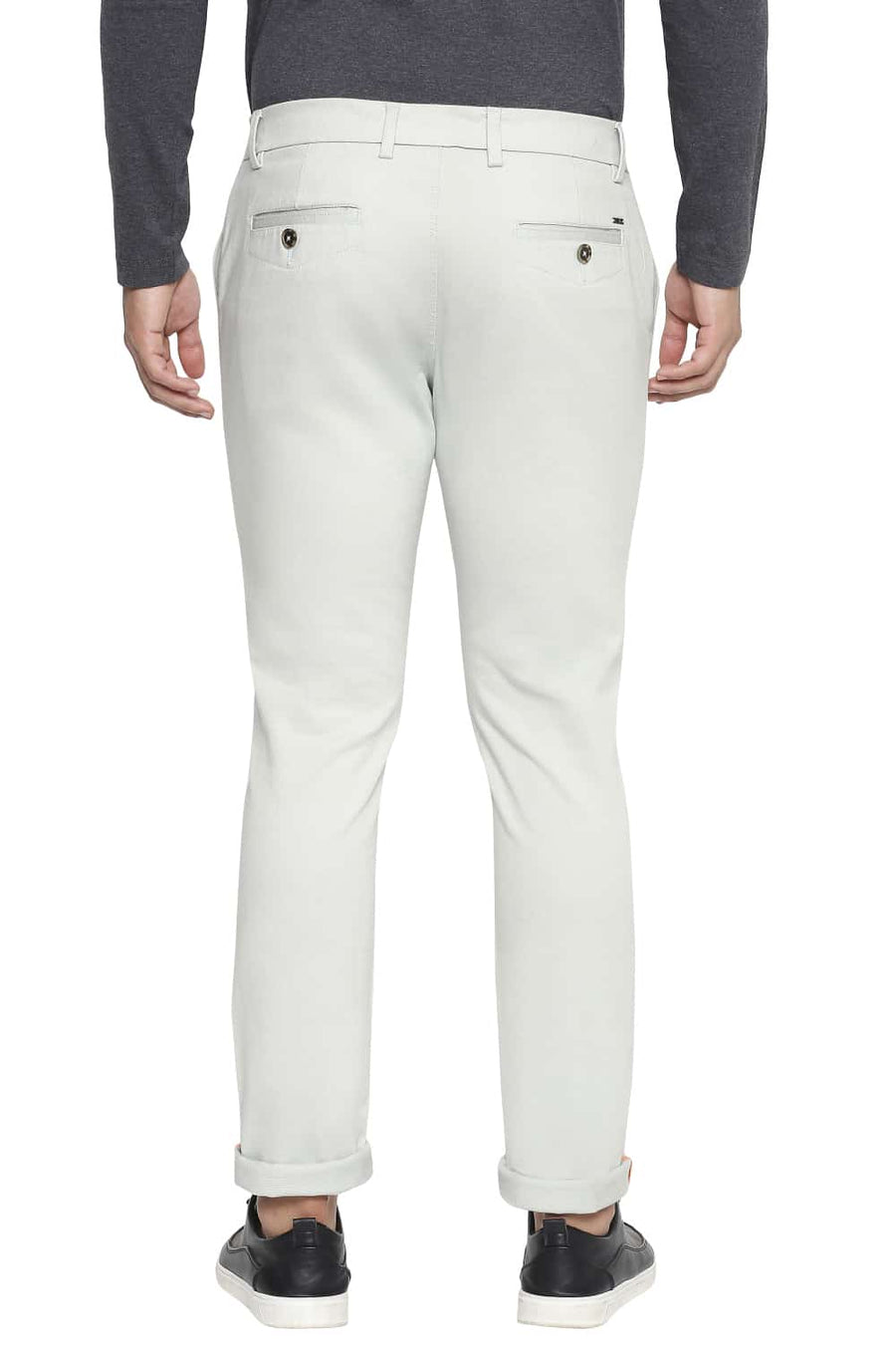 BASICS TAPERED FIT SKY GREY STRETCH TROUSER