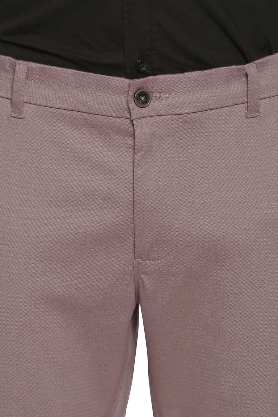 BASICS TAPERED FIT FAWN PINK STRETCH TROUSERS