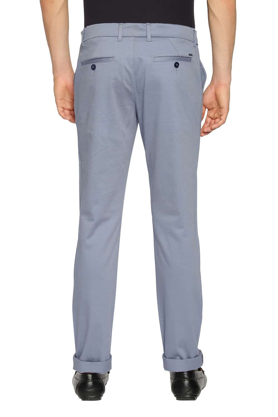 BASICS TAPERED FIT CITADEL BLUE STRETCH TROUSERS