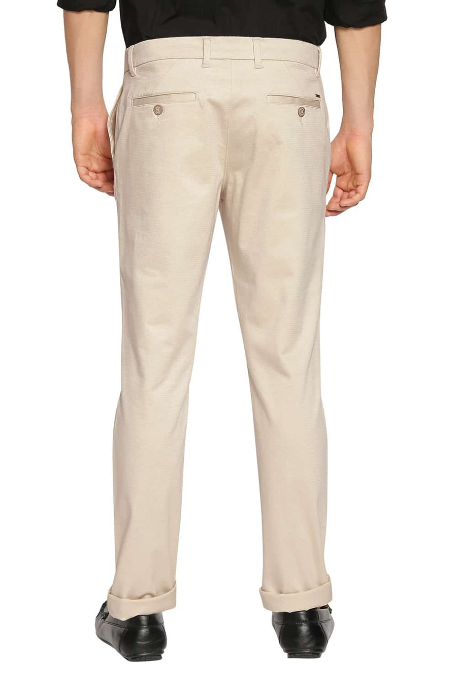 BASICS TAPERED FIT FOG STONE STRETCH TROUSERS