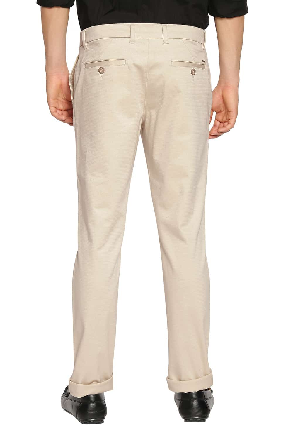 BASICS TAPERED FIT STRETCH TROUSERS