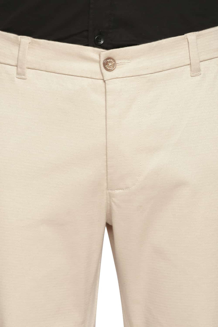 BASICS TAPERED FIT FOG STONE STRETCH TROUSERS
