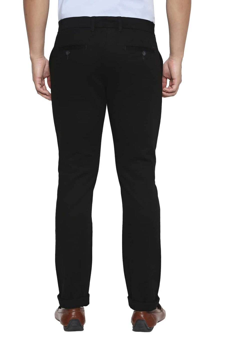 BASICS TAPERED FIT BLACK RAVEN STRETCH TROUSER