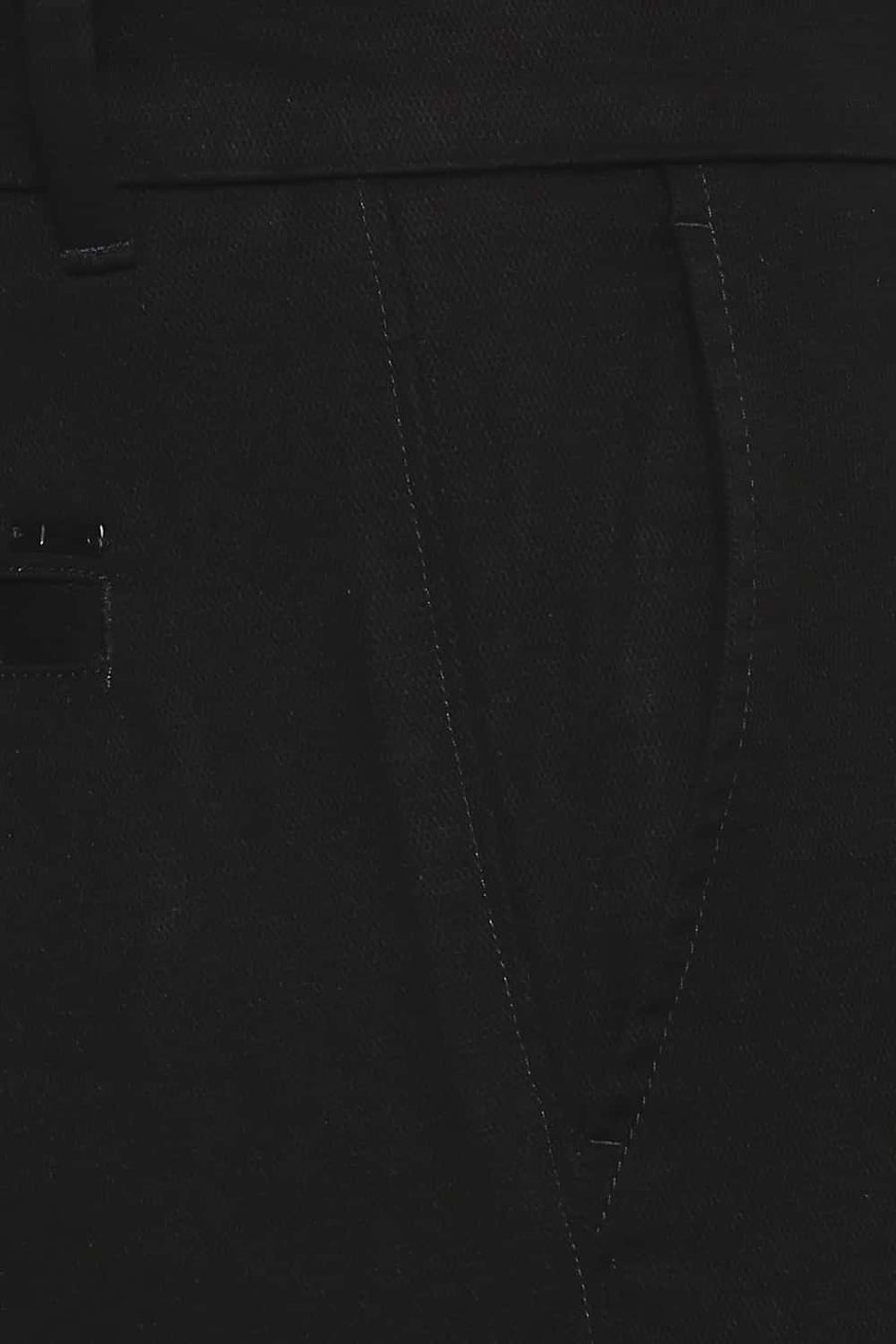 BASICS TAPERED FIT BLACK RAVEN STRETCH TROUSER