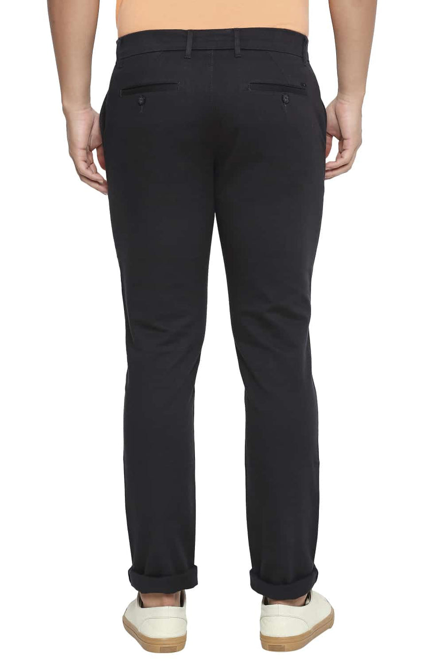 BASICS TAPERED FIT DARK PHANTOM GREY STRETCH TROUSER
