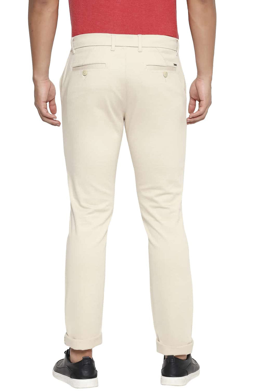 BASICS TAPERED FIT PARCHMENT STONE STRETCH TROUSER