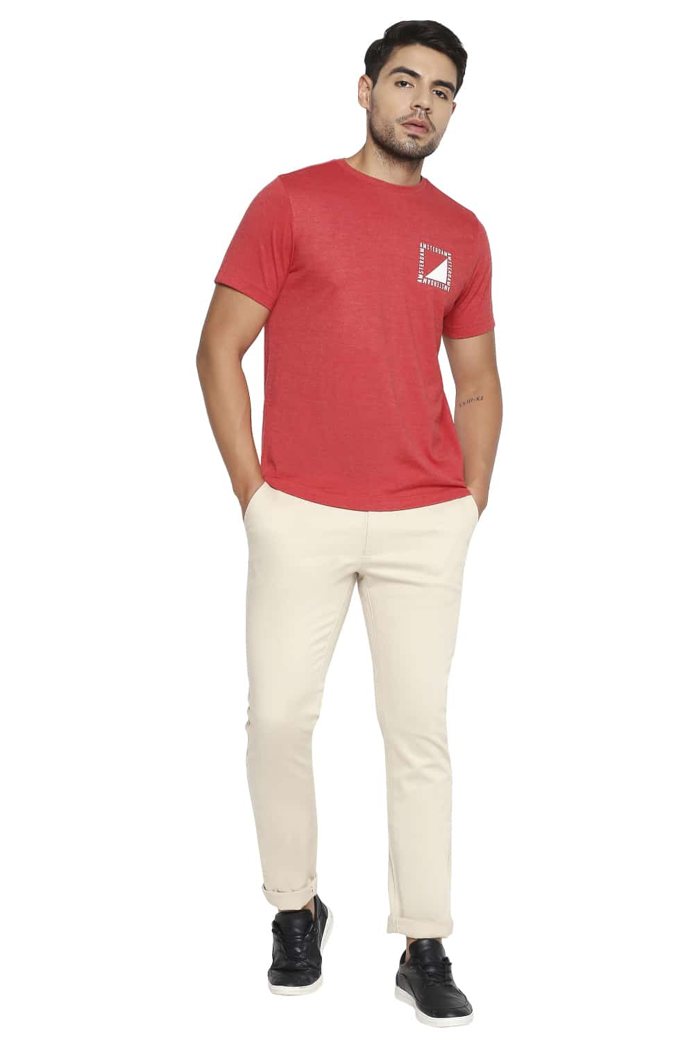 BASICS TAPERED FIT STRETCH TROUSER