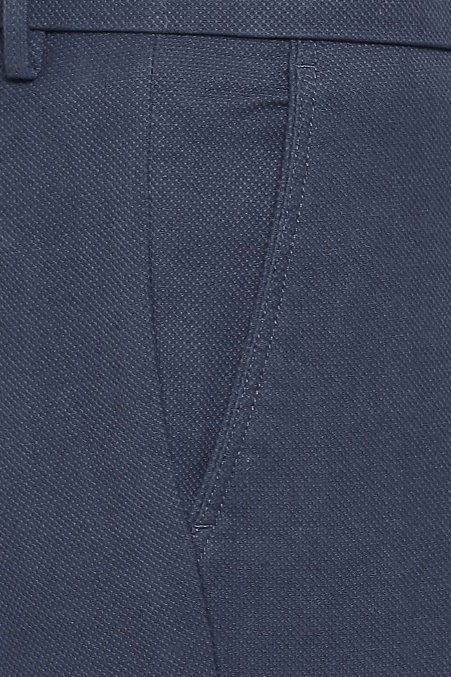 BASICS TAPERED FIT MALLAR BLUE STRETCH TROUSERS